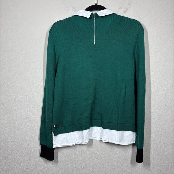 Karl Lagerfeld Medium Layered Look Sweater Veridian Green Long Sleeves - Picture 3 of 10
